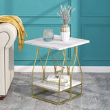 Tribesigns End Table, 2-Tier Square Side Table  | MST-0170