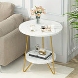 Little Tree Faux Marble End Table  | MST-0378