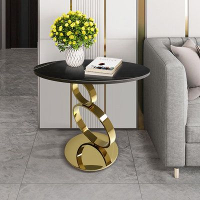 Stainless Steel End Table With Chrome Finish MDF  Top |MST-0347