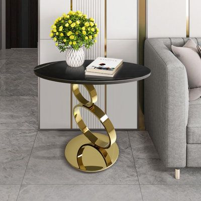 Stainless Steel End Table UV Top With Chrome Finish | SST-5041