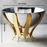 Home Decor Golden Leaf  With Stainless Steel Bowl | MST-0160