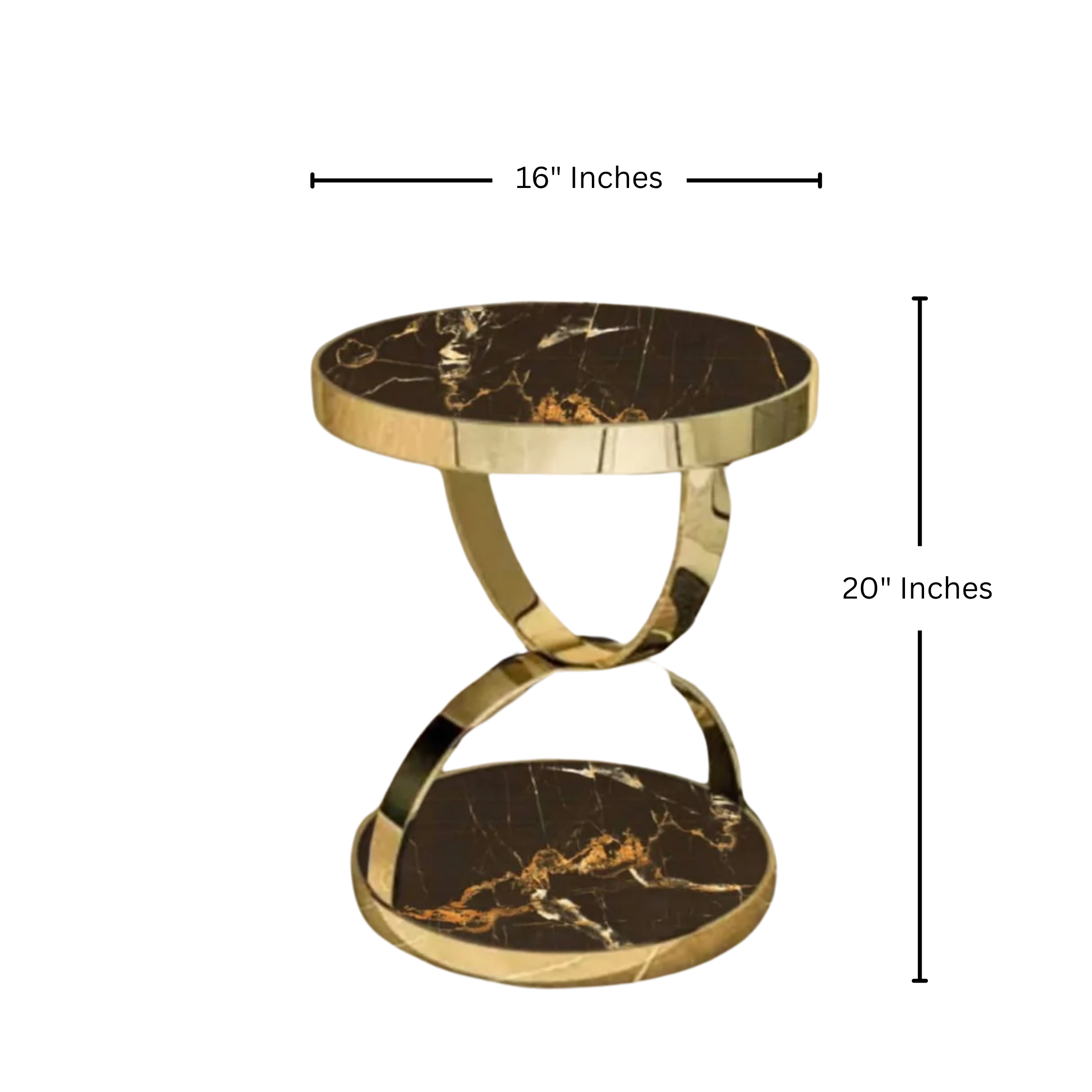 Luxury Style Gold 2-Tier Side Table | MST-0117