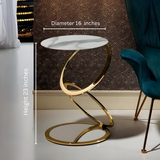 Elegant Metal Side Table Golden, Compact Corner Table  | MST-0130