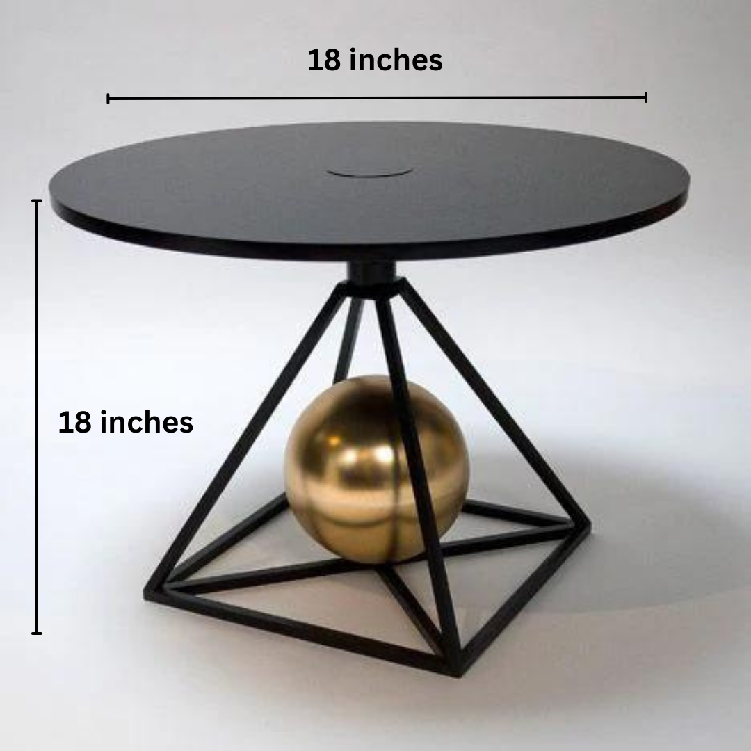 Luxury Black Mat Metal Coffee Table | MST-0408