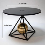 Luxury Black Mat Metal Coffee Table | MST-0408