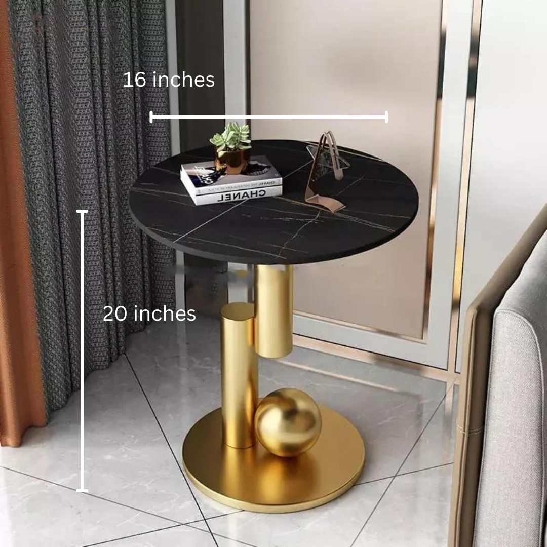 Stainless Steel Slate Light Luxury Sofa Side Table With Chrome Finish| SST-5026