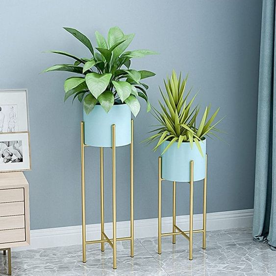 24“ & 30” Modern Metal 2 Pieces Plant Pots Set | MSPS-0143