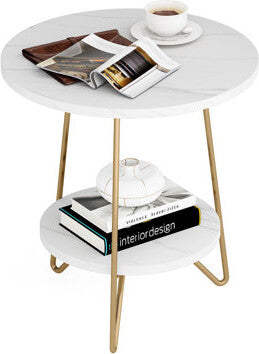 Everly Quinn 2 Tier Round End Table Side Table | MST-0231