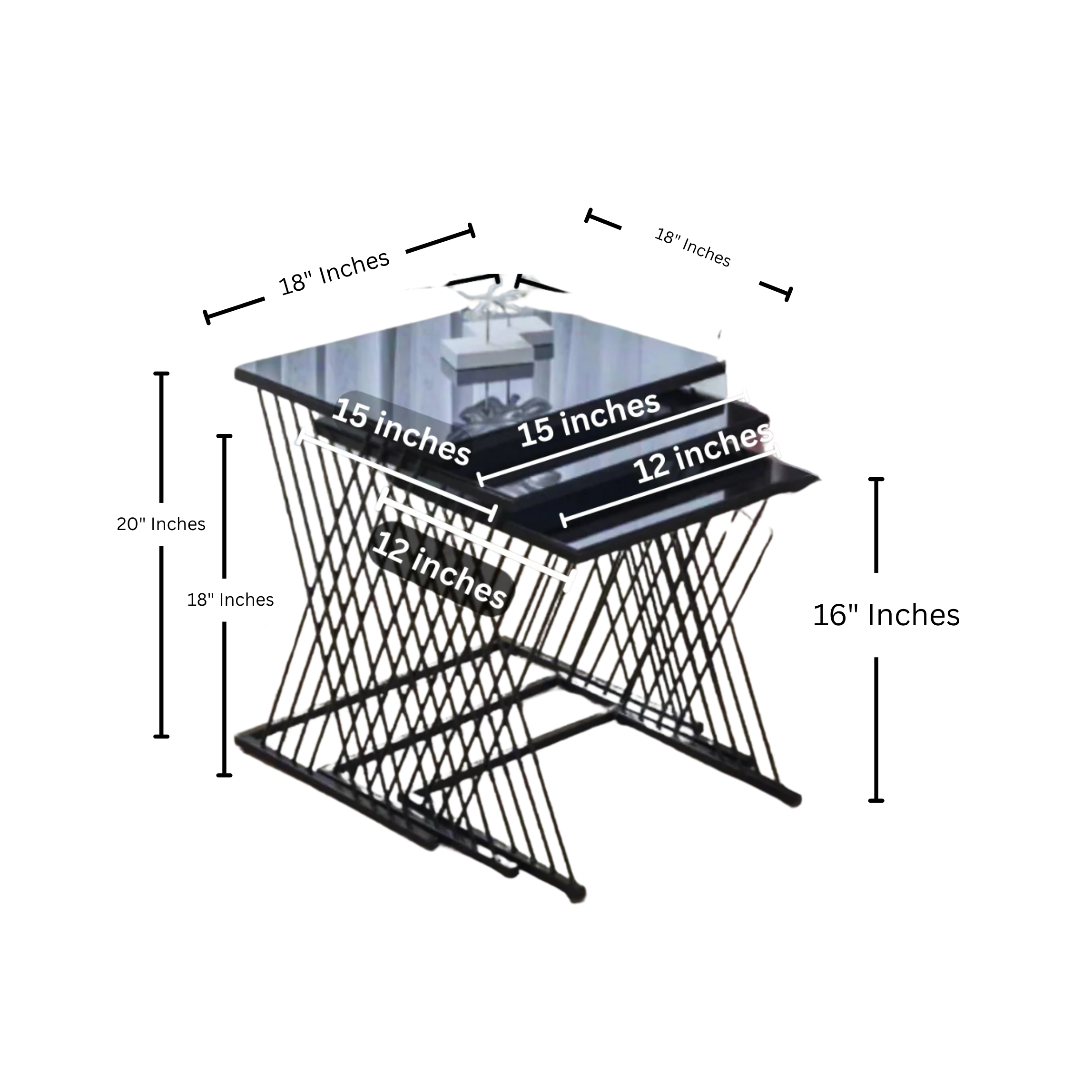Stylish Nesting Table Set of 3  MST-0122