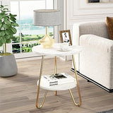 Little Tree Faux Marble End Table  | MST-0378