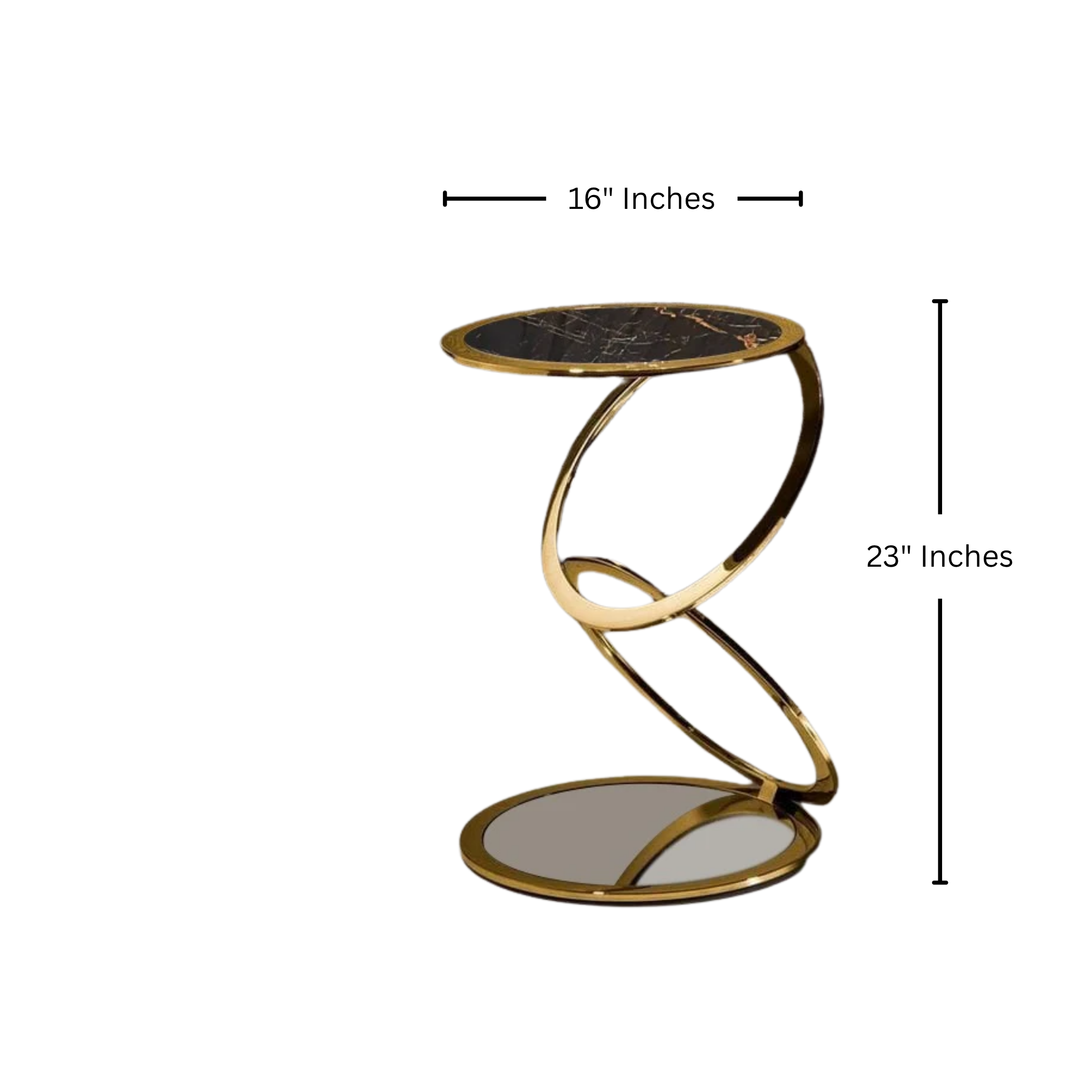 Elegant Metal Side Table Golden, Compact Corner Table  | MST-0130