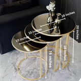 Black & Gold Nesting Table Set | MST-0136