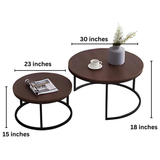 Bronx Oak Effect Round Coffee Nest of Tables | MST-0384