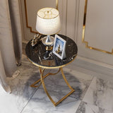 side table Marble Side Table, Gold Stainless Steel Coffee Table  |  MST-0114