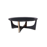 Benjara 30 in. Black Round MDF Top Coffee Table |