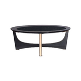 Benjara 30 in. Black Round MDF Top Coffee Table |