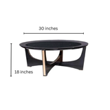 Benjara 30 in. Black Round MDF Top Coffee Table |