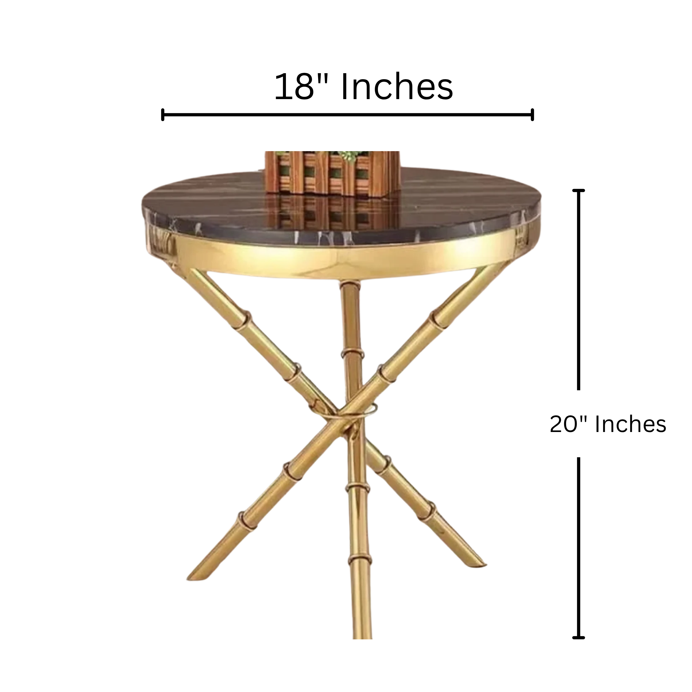 Golden Finish Sofa Side / Coffee Table  |   MST-0156