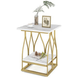 Tribesigns End Table, 2-Tier Square Side Table  | MST-0170