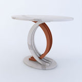 Legato Quartz Console Table - Ammonite Portobello / Gold | MST-0403