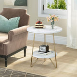 Little Tree Faux Marble End Table  | MST-0378