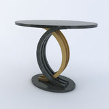 Legato Quartz Console Table - Ammonite Portobello / Gold | MST-0403