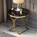 side table Marble Side Table, Gold Stainless Steel Coffee Table  |  MST-0114