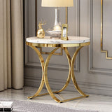 side table Marble Side Table, Gold Stainless Steel Coffee Table  |  MST-0114