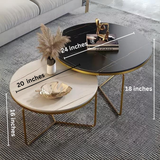 Modren Round Nesting Coffee Accent Table Living Room  |  MST-0367