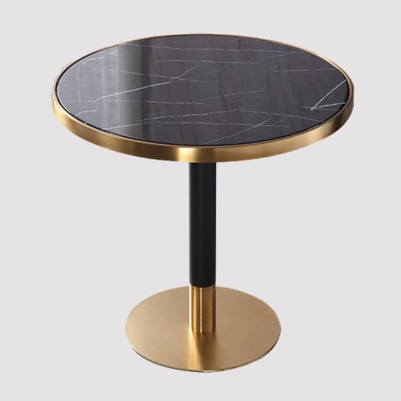 Black & Gold Luxurious Coffee Round Table  MST-0195