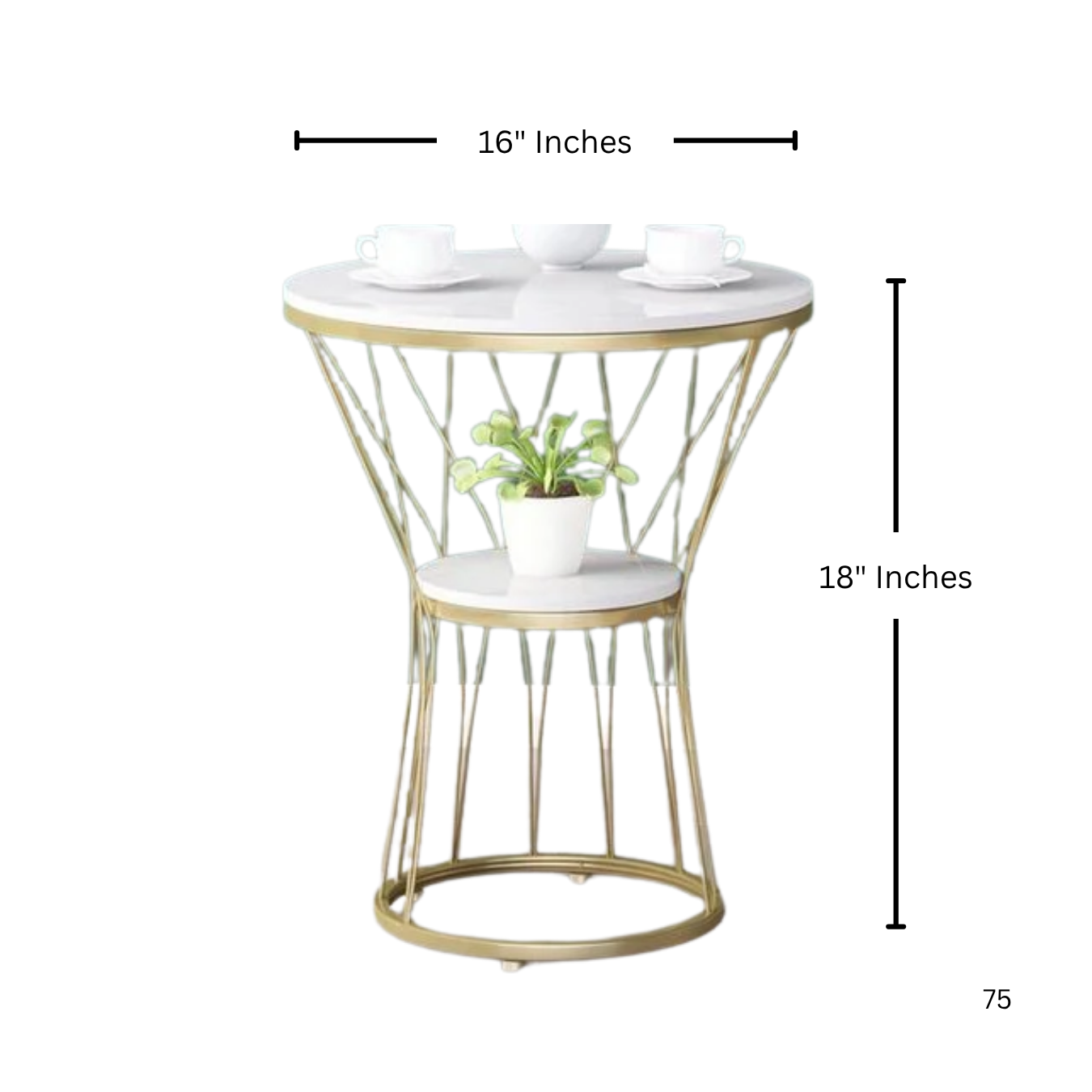 2-tier Small Round Table Leisure Coffee Table Dessert | MST-0208