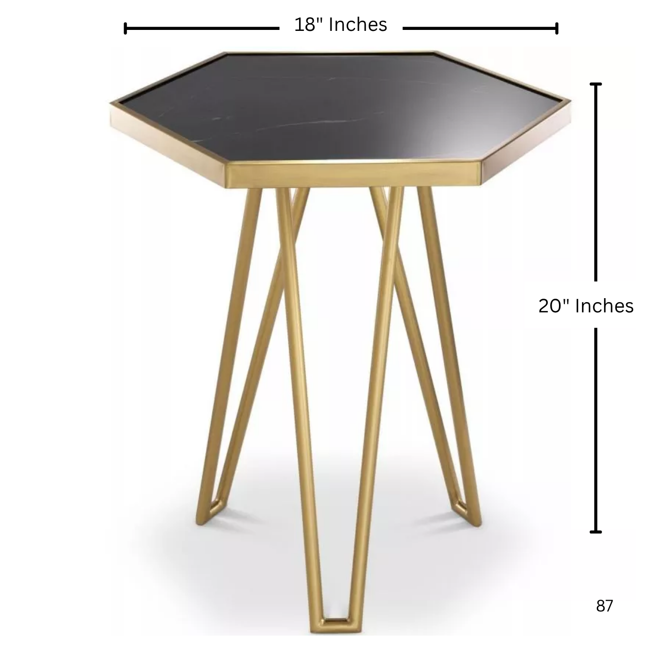 Luxury Side Table in Black Mdf | MST-0226