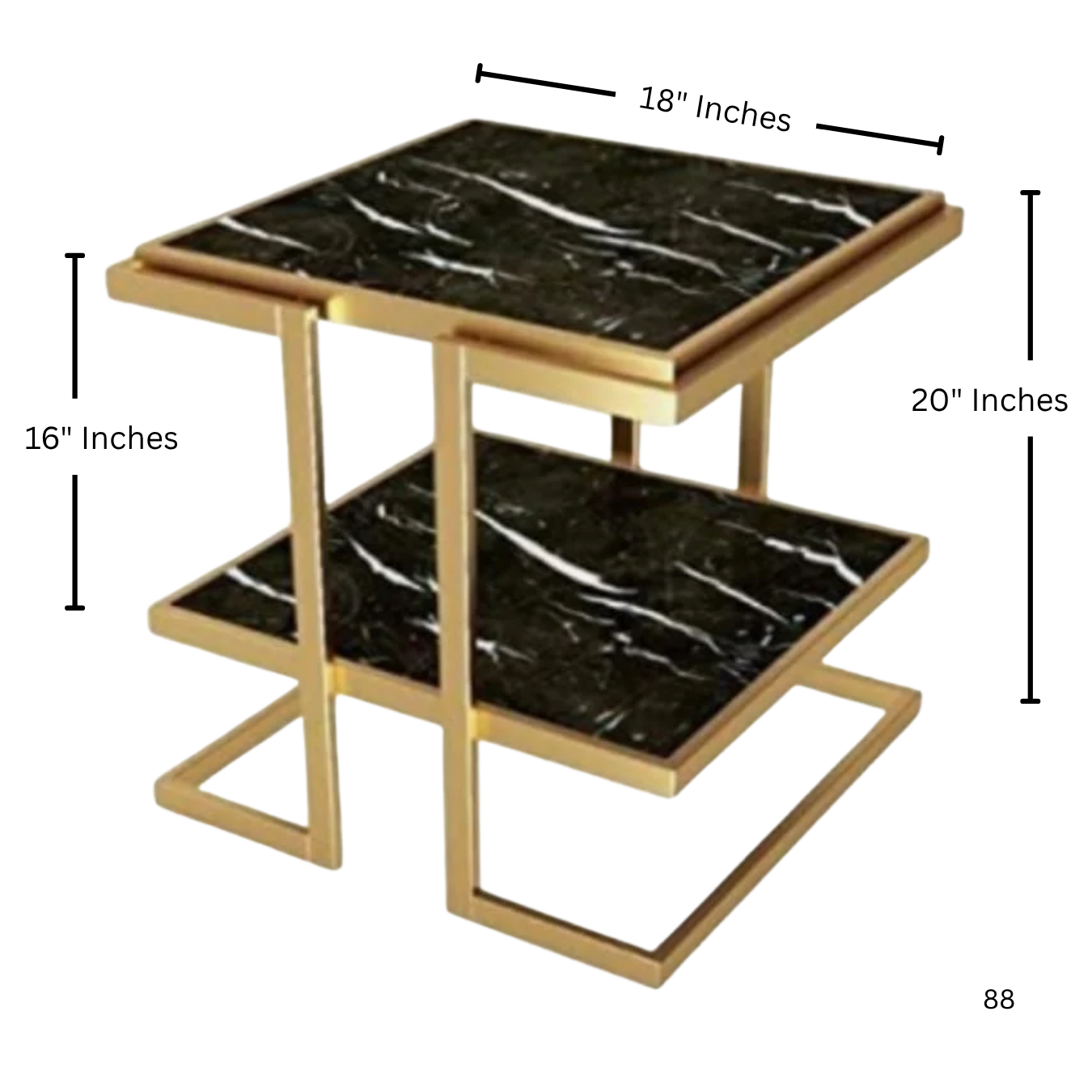 Square 2-Tier Sofa Side Table | Morden Sofa Corner Table | MST-0227