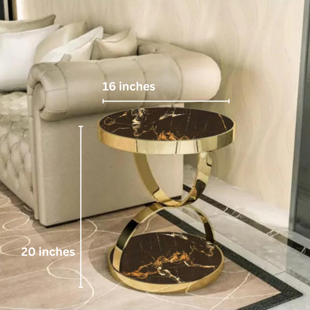 Luxury Style Gold 2-Tier Side Table | SST-5017