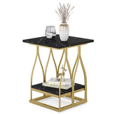 Tribesigns End Table, 2-Tier Square Side Table  | MST-0170