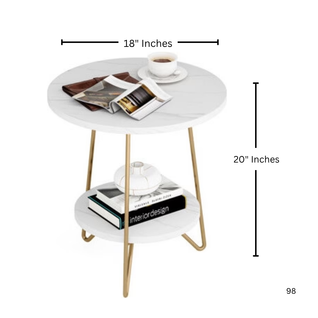 Everly Quinn 2 Tier Round End Table Side Table | MST-0231