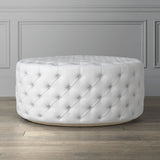 Upholstered Vinyl Ottoman