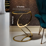 Elegant Metal Side Table Golden, Compact Corner Table  | MST-0130