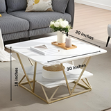 Carabella 2.Tier Coffee Table 18" H x 30" W x 30" D inch | MST-0259