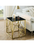 Modern & Stylish  End Table with Geometric Metal Frame, Accent Table  | MST-0334