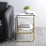 White 2-Tier End Table with Shelf Side Table Mdf Top | MST-0233