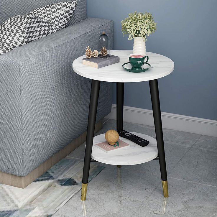 Black Round Metal End Side Table  |  MST-0230