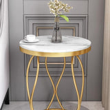 White Round Side Table with Storage | MST-0104