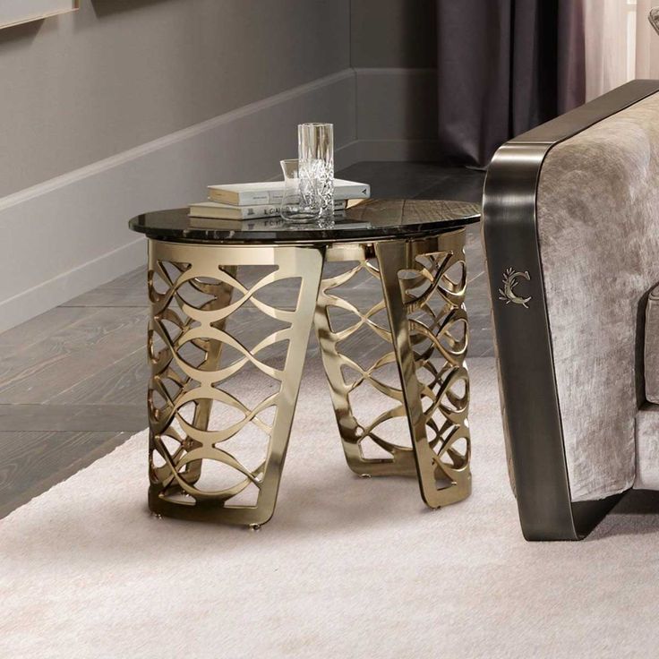 Stainless Steel Luxury Round Coffee Table with Chrome Finish Mdf Top | SST-5034