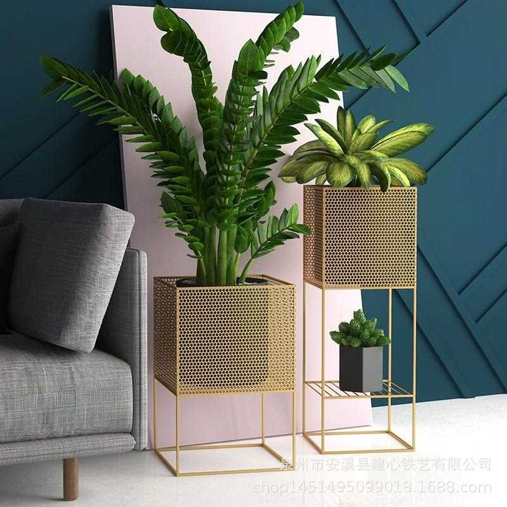 Modern Plant Pot 2.P Set Stainless Steel With Chrome Finish| SSP-