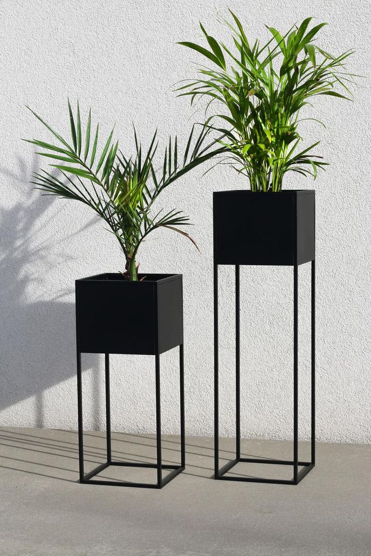 Planter With Stand Mippi Square Black - Etsy