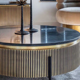 Richmond Wooden Golden Round Center Table | MST-0284