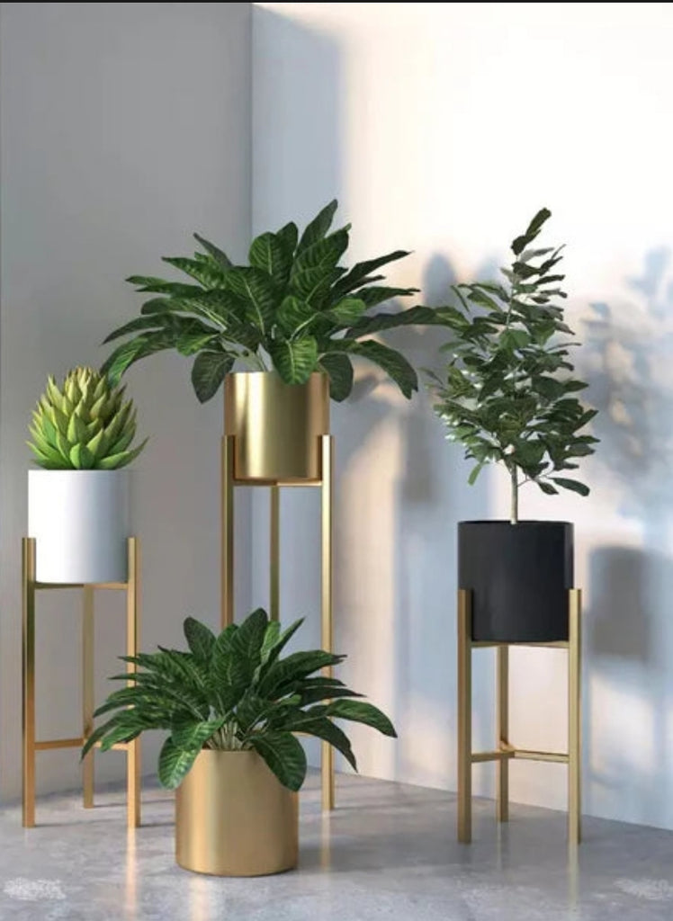 Metal Flower Pot with Metal Stand (4.Pcs Set) |  MSPS-105