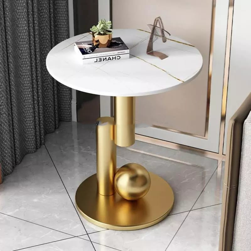 Stainless Steel Slate Light Luxury Sofa Side Table With Chrome Finish| SST-5026