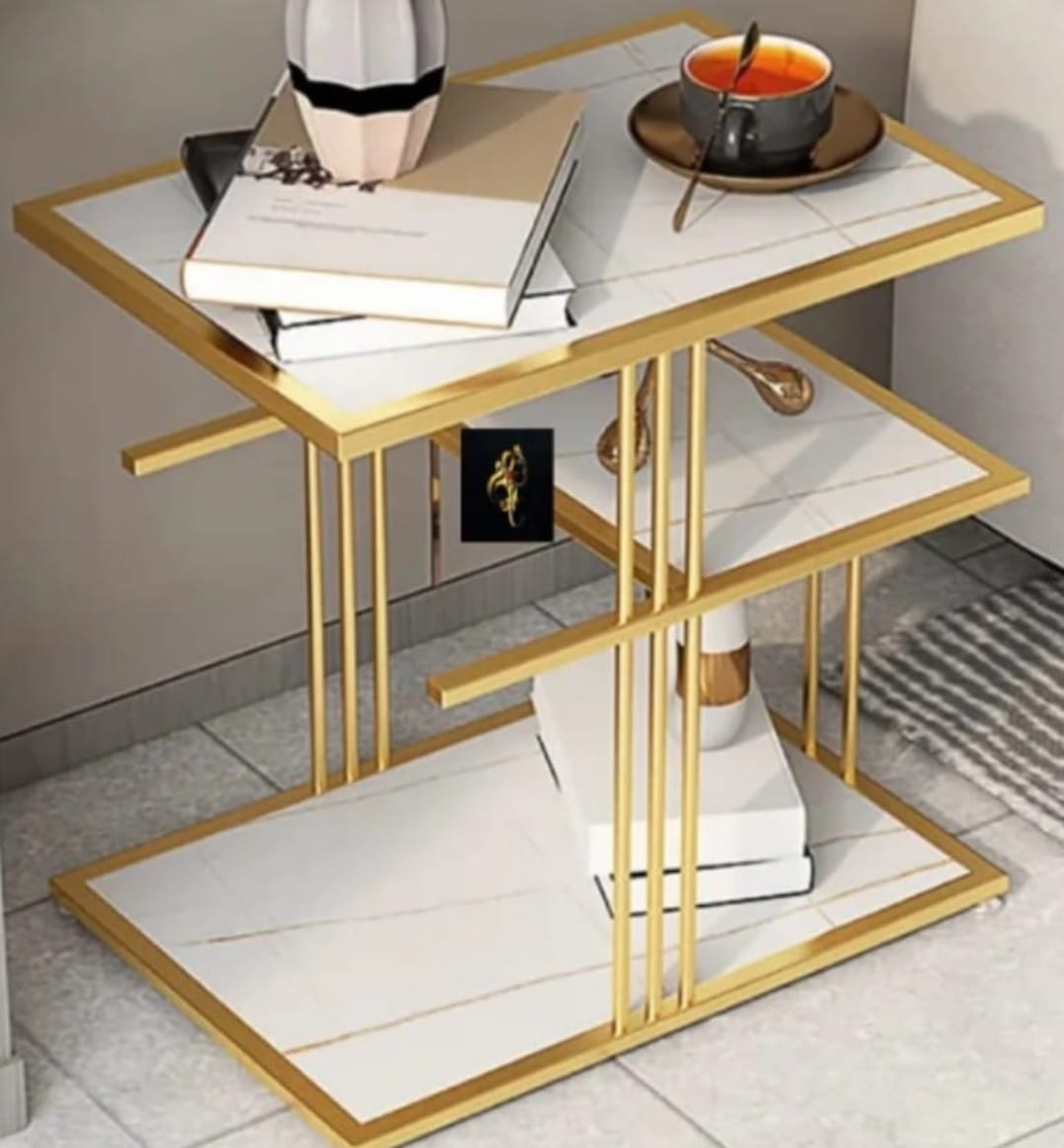 3-Tier Side Table | Square End Table with Shelves | SST-5006